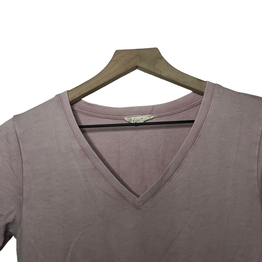 Jane and Delancey Light Pink V-Neck Short Sleeve Tiered T-Shirt Dress - Picture 3 of 11